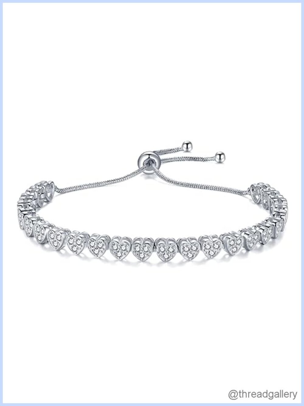 14K Gold Rose White Gold Plated Cubic Zirconia Tennis Bracelet Heart Shape